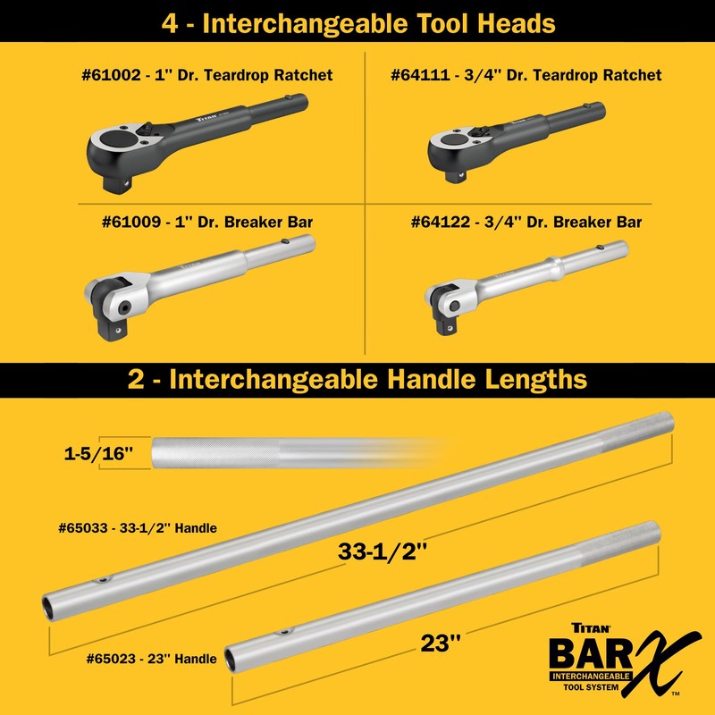 Titan Bar-X 65023 23-Inch Handle for Bar-X Ratchets and Breaker