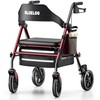 Bluelog Walkers for Seniors Rollator Walkers with Seat, 350lb Capacity
