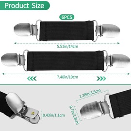 SMLBJUTE Stainless Steel Glove Clips for Kids and Toddlers, Winter Mitten Holders, Elastic Travel Hat Clips (6 Pcs Black)