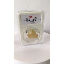 Titanic Ship Coin White Star Line 1912 Challenge Coin Slab Case Souvenir Gifts