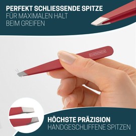 KLINGENHELD Precise Tweezers Set with Hand-Cut Tips - Perfect for All Applications - Includes Cotton Case 100% Plastic-Free & Sustainable - Tweezers Eyebrow Plucking, 21 Colours
