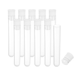 PATIKIL Soporte de Almacenamiento de Agujas de Plástico 3" Longitud 10 Piezas Tubos Portátiles de Almacenamiento Mate para Agujas de Bordado Palillos y Dientes Alfileres Blanco