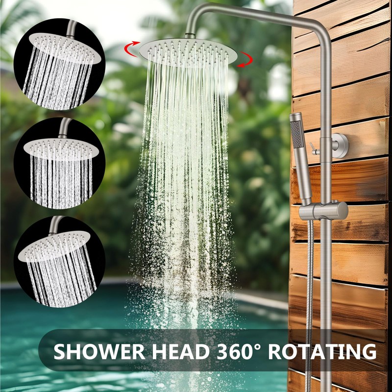 Outdoor Shower Kit,Outdoor Shower Fixtures Faucet System Single Handle Brass