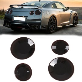 BEBECAR Fits Nissan GTR R35 2008-2016 Blackout Tail Light/Lamp Cover Smoked Lens Casing