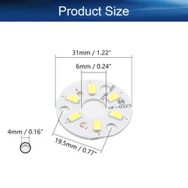 Bettomshin LED Chip Circular Module 3W Aluminum Pure White 6500K High Power 300ma for Floodlight Lamp 31mm Dia 15Pcs