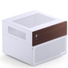 JONSBO N4 White NAS Pc Case, Walnut Wood, 8-Drive Bay/6