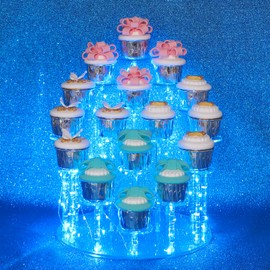 DIWNELEM 16 Tier Cupcake Stand Acrylic Display Riser Cupcake Holder for Cupcakes,Collectibles,Figures,Comestics,Perfumes,Jewelry,Clear Acrylic Display Stand Organizer