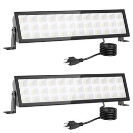 Shop Lights for Workshop,2pack 100w Led Shop Light,14000lm Super Bright Plug In Garage Lighting,IP66 Waterproof Work Lights,4.92ft Power Cord And On/Off Switch,6500k Outdoor Flood Light For Warehouse