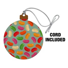 GRAPHICS & MORE Jelly Bean Candy Pattern Wood Christmas Tree Holiday Ornament