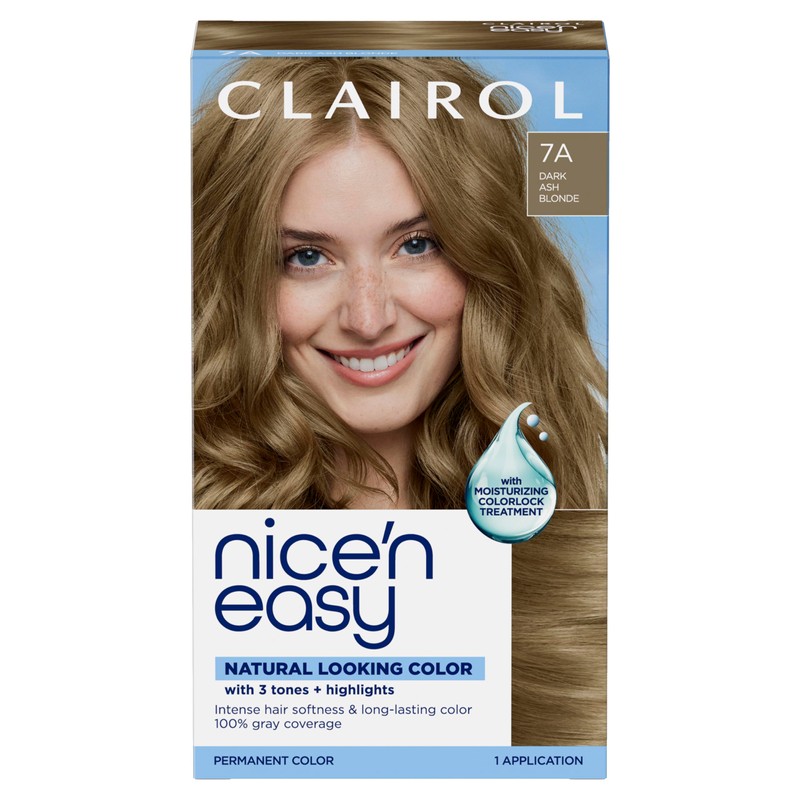 Clairol Nice'n Easy Permanent Hair Dye, 7A/7C Dark Cool Blonde