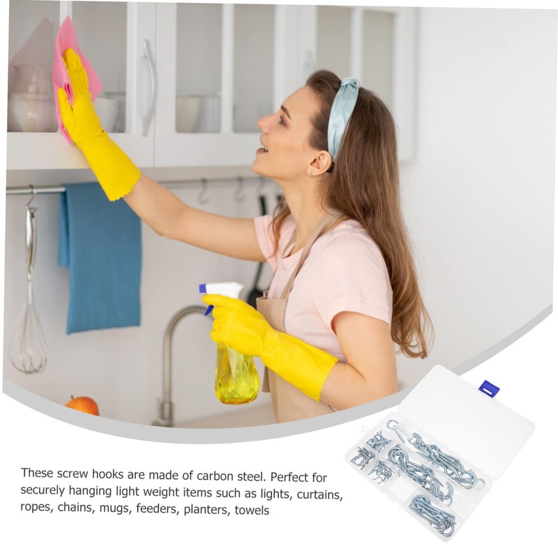 MAGICLULU 80pcs Eyebolt Hooks Ceiling Hooks Assortment Kit Heavy Duty