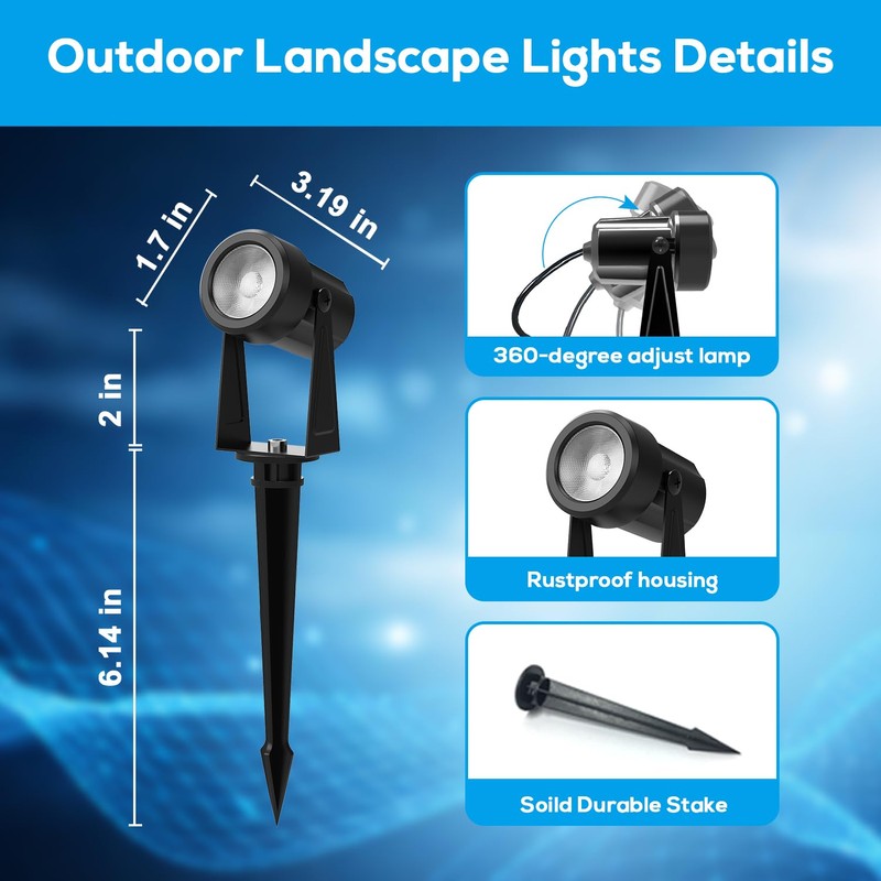 ZYAN Low Voltage Landscape Lights LED Landscape Lighting with Sensor,