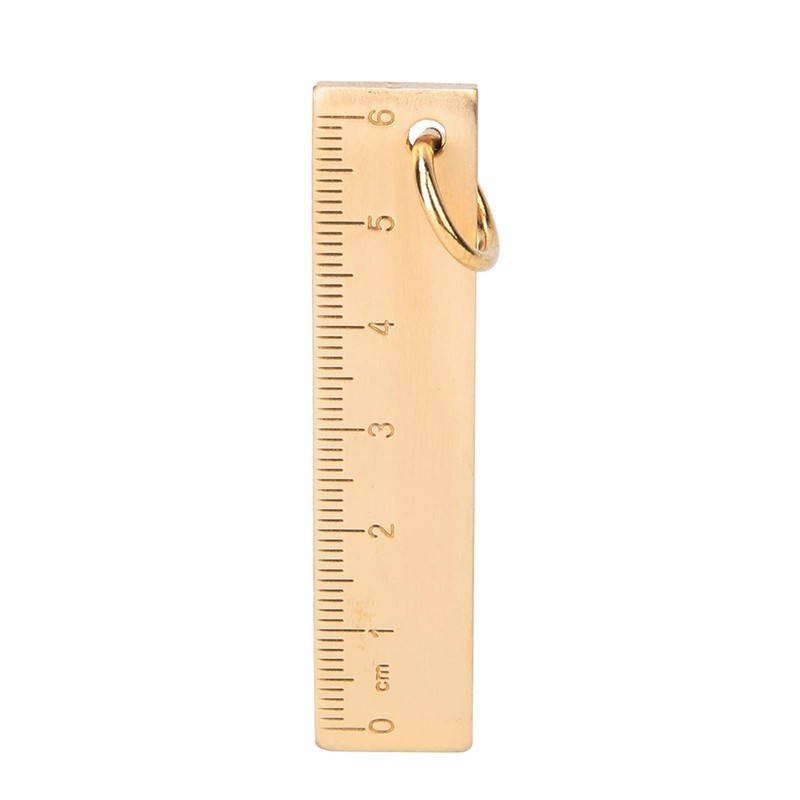 Small Ruler, 6cm All-Brass Hand Polished Mini Ruler Scale Ruler