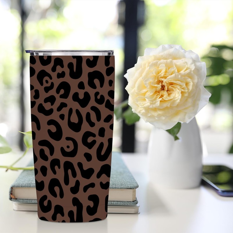 Leopard Gifts for Women 20 oz Tumbler, Minimalist Stainless Steel