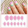 24 Pcs Rainbow Kids Press on Nails Pre-glue Children False