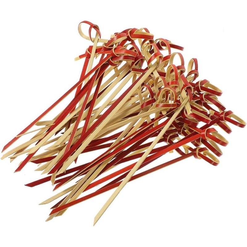 NUOLUX Cocktail Pin, Fruit Picks, Bamboo Disposable Forks, 3.5 inches