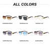 WHHJM Womens Fashion Rimless Rectangle Sunglasses Mens Frameless Square Glasses