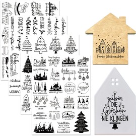 Tixlux Pack of 4 Rub On Stickers, Foil Transfer Stickers 19 x 14 cm for Glass, Crafts, Decoration, DIY Crafts, Gifts Decoration, Party Decoration (Christmas Ⅱ)