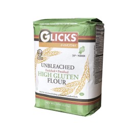 Glicks Unbleached High Gluten Flour, (5 Pounds) Enriched, Presifted, Kosher, No Preservatives