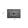 HomeRoots 24" X 36" Black Rubber Scrollwork Outdoor Door Mat