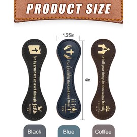 flewfun 3 Pcs Christian Magnetic Bookmarks, Bible Bookmarks, Vintage Faux Leather Book Mark, Inspirational Double-Sided Magnetic Page Markers, Scripture Bookmarks Gift for Men Women Book Lover（2）