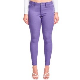 YMI Women's Hyperstretch Mid-Rise Skinny Jeans, Iris Bloom, 2X