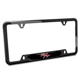 iPick Image Compatible with Dodge R/T Logo Black Insert Black 50 States Stainless Steel License Plate Frame