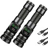 MC-ELIN 2PC Rechargeable Flashlights High Lumens 10000 Long Distance, Super