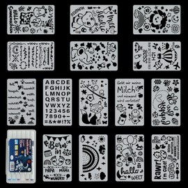 KQDRAVINE 15 Stück Schablonen Textilgestaltung, Malschablonen für Lätzchen zum Bemalen, Baby Lätzchen zum Bemalen, Schablonen zum Malen für DIY, Karten, Scrapbooking, Malerei, Wandmalereien (18*10cm)