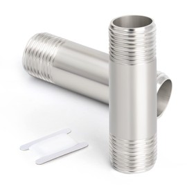 ERGAOBOY 2 pieces 50 mm 1/4 inch x 1/4 inch BSP nipple cast pipe 304 stainless steel pipe fittings