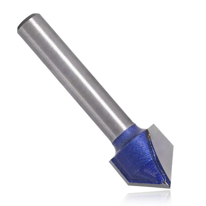Mesee 4 Pieces 90 Degree V Groove Router Bit Set,