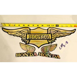 Honda Set of 3- 16" Vintage Honda Motorcycle Gold Wings Tank Decal Stickers