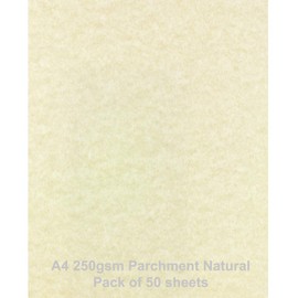 A4 250gsm Parchment Paper Natural, Pack of 50 Sheets by ARK