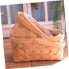 Ciieeo 1 PC Portable Handmade Bamboo Woven Flower Basket with