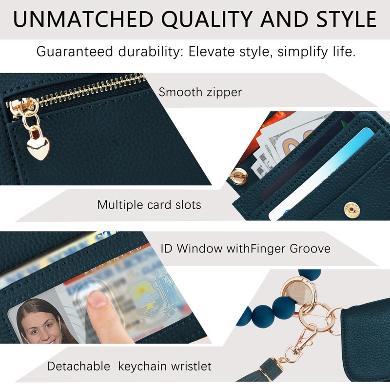 Sunpour Keychain Wallet,Wristlet Keychain with Wallet RFID Wristlet Wallets for