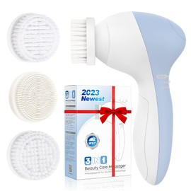 Facial Cleansing Brush Face Scrubber: COSLUS 3in1 JBK-D Electric Exfoliating Spin Cleanser Device Waterproof Deep Cleaning Exfoliation Rotating Spa Machine - Electronic Skin Care Wash Spinning System