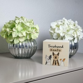 Wooden Dog Money Box with Saying Treuhundkonto Schäferhund Frenchie Design Ideal for Terrier Fans Dog People Save Money Fox