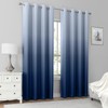 HOMEIDEAS Navy Blue 100% Ombre Blackout Curtains for Bedroom, 52