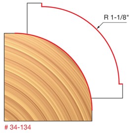 Freud 34-134: 1-1/8" Radius Rounding Over Bit with 1/2" Shank