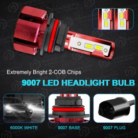 SHENKENUO 2X 9007 LED Headlight Bulbs For 2001-2005 Ford Explorer Sport Trac Hi/Lo Beam 6K