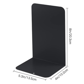 Honagu Book Ends, Bookends for Shelves, Home, Office, Metal Book Stopper for Books, Metal Bookend Supports, Modern Minimalist Style Decorative Bookend, Black (2Pair/4Pcs)