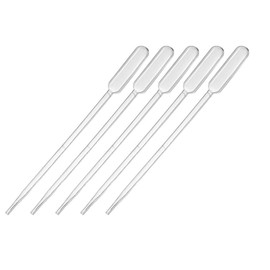 sourcing map Pack of 20 Plastic Disposable Pipettes 0.5 ml, Transparent Transfer Pasteur Pipettes, 112 mm Length, Liquid Dropper for Laboratory
