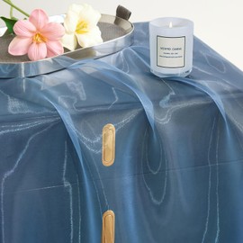 P Pothuiny Sheer Organza Fabric by The Yard, 1 Yard x 60 Inch Wide Bridal Light Blue Organza Tulle Fabric Roll Shiny Gauze Fashion Dress Sewing Craft for Wedding Party Decorations Backdrop