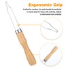 3Pcs Button Hook Assist Device with Easy-Grip Wooden Handle, Stainless