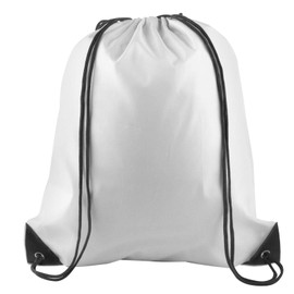 PLULON White Drawstring Bags Drawstring Backpack Bulk, String Backpack Cinch Sack Sport Gym Bags for Yoga Traveling Outdoor Sports