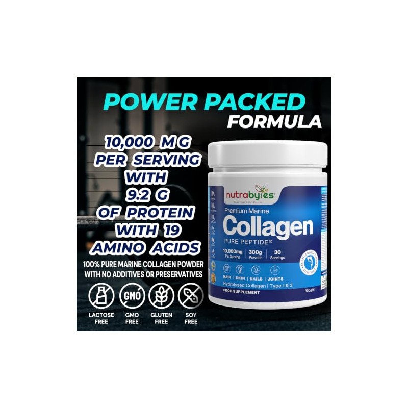 Marine Collagen Powder 10000mg | Type 1 & 3 Unflavoured