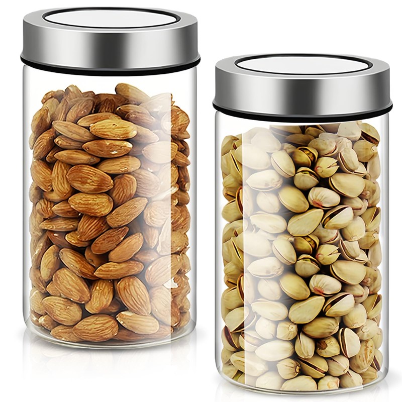BORDEAG 2 pieces coffee canister, airtight, coffee bean container, 800