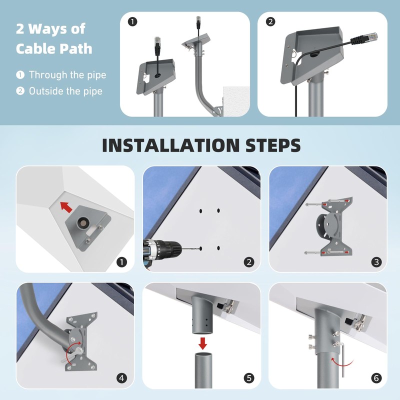 Starlink Pole Mount Gen 3 Wall Mount, Mounting Bracket Adapter