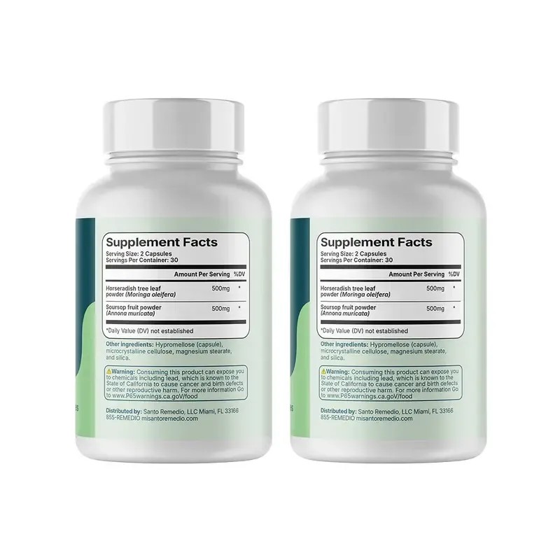 Santo Remedio Moringa + Soursop Supplement – 2-Pack, 30 Servings