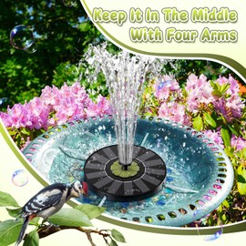 Yzert Solar Fountain with Olive Green Flower,Solar Water Fountain High Efficiency Solar Panel,Solar Fountain for Bird Bath Garden Outdoor Décor